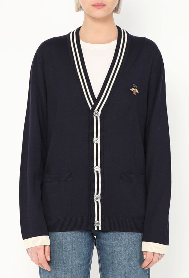 Gucci Bicolor Trim Knit Cardigan - 1