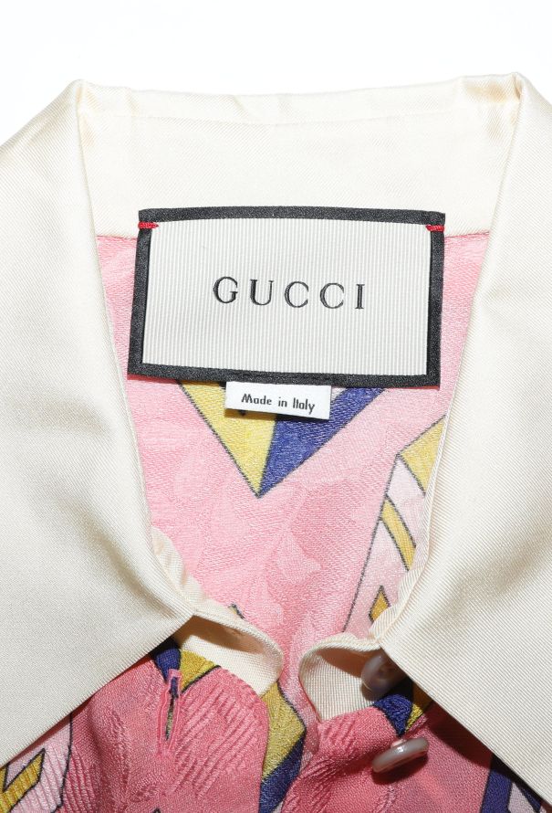 Gucci S/S 2017 Silk Jacquard 'GG' Shirt - 6 Gucci S/S 2017 Silk Jacquard 'GG' Shirt - 6