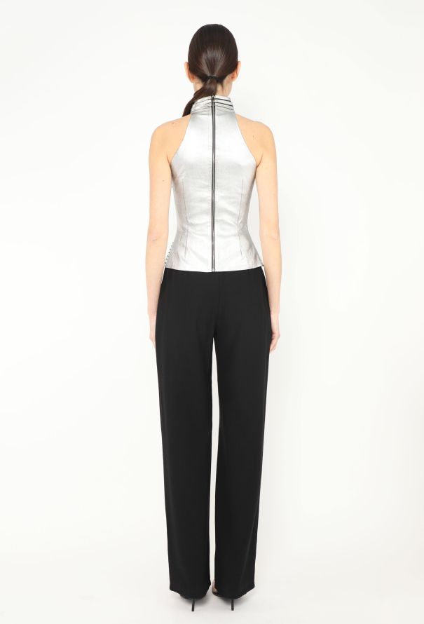 Jitrois F/W 2022 Flared Metallic Halter Top - 5