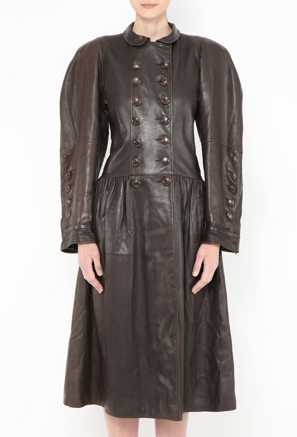 Saint Laurent ULTRA RARE F/W 1983 Flared Leather Coat - 6 Saint Laurent ULTRA RARE F/W 1983 Flared Leather Coat - 6