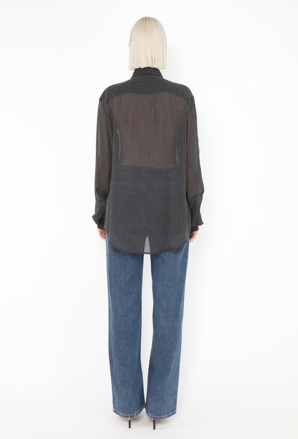 Saint Laurent 2019 Silk Polka Dot Blouse - 4