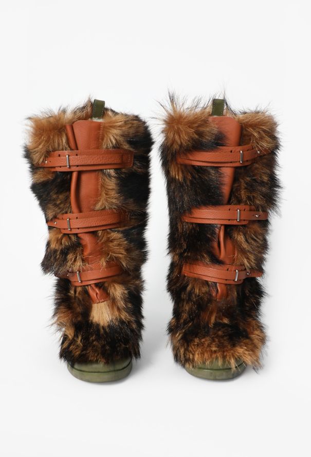 Céline 2012 Fur Wedge Boots - 3
