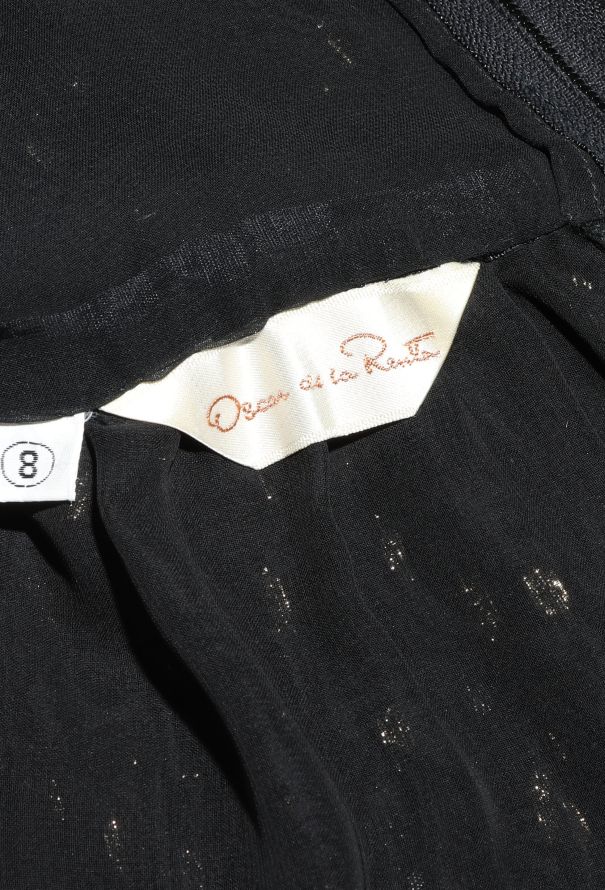 Oscar De La Renta Vintage Ruffled Lamé Chiffon Dress - 5 Oscar De La Renta Vintage Ruffled Lamé Chiffon Dress - 5