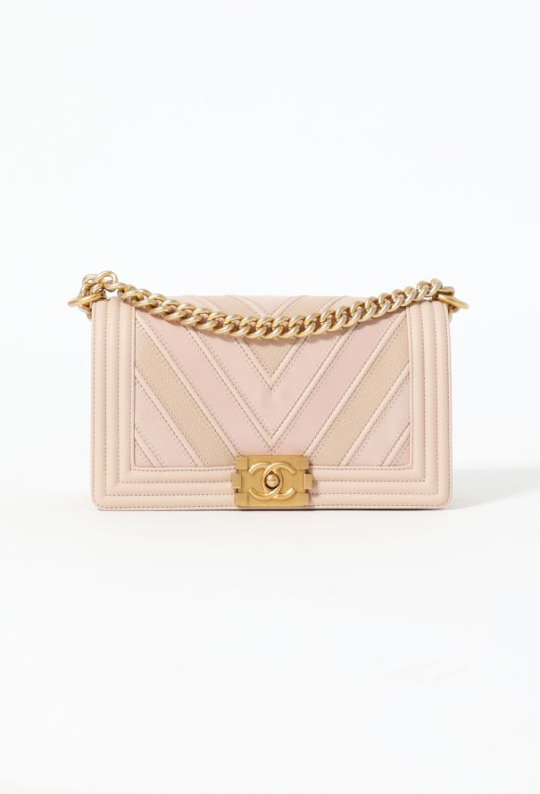 Chanel Quilted Metallic Pink Calfskin Small Boy Bag Gold Hardware, 2020  Available For Immediate Sale At Sotheby's
