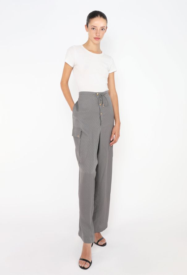 Céline 2021 Monogram Silk Cargo Pants - 1