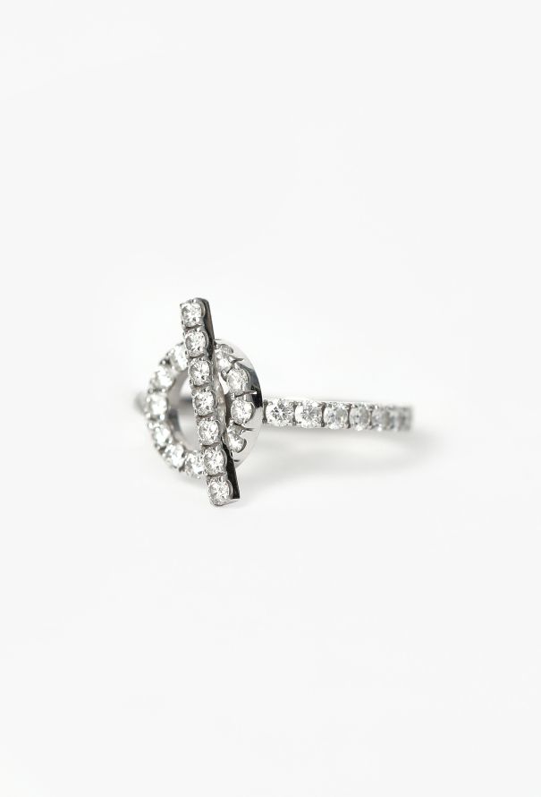 Hermès 18K White Gold & Diamond Finesse Ring - 3