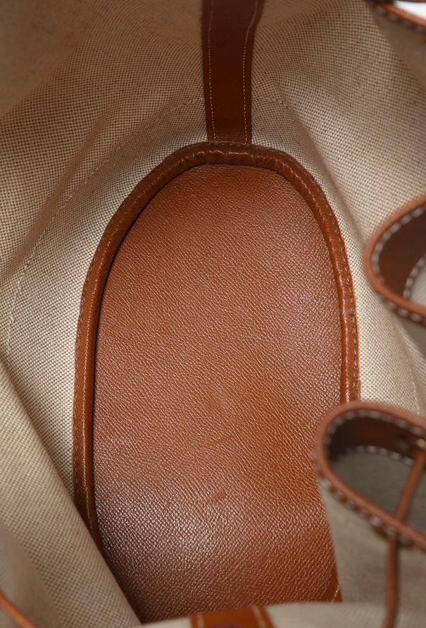 Hermès '90s Toile H & Gold Courchevel Market Bag - 13