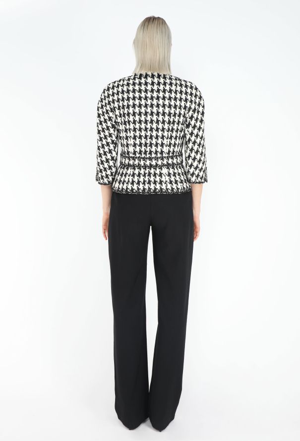Chanel 2008 Houndstooth Tweed Jacket - 5