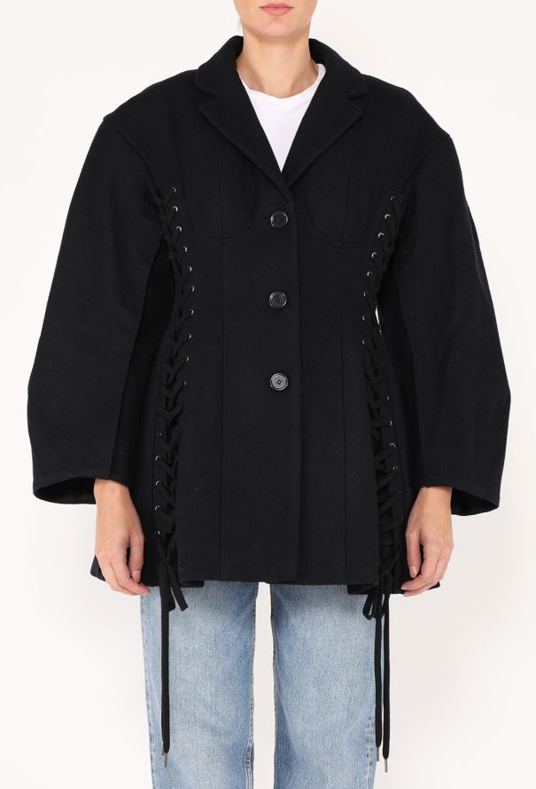 F/W 2024 Lace Up Peacoat - 1