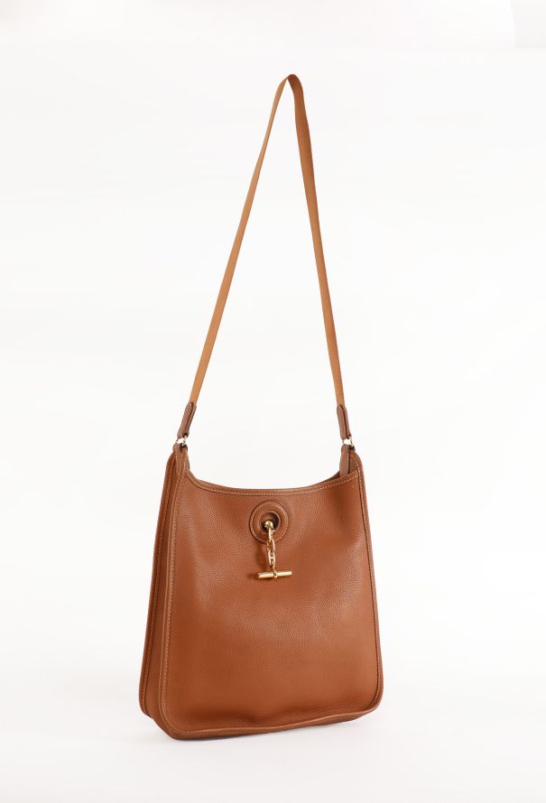 Hermès Vintage Gold Courchevel Vespa MM Bag - 2