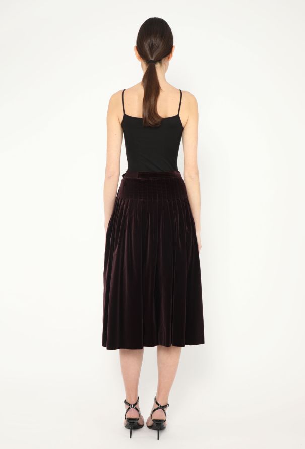 Saint Laurent '70s Pleated Velvet Skirt - 4
