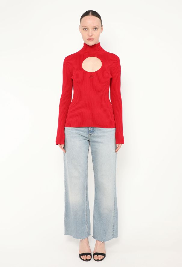 Courrèges 2023 Cut-Out Ribbed Turtleneck - 2 Courrèges 2023 Cut-Out Ribbed Turtleneck - 2