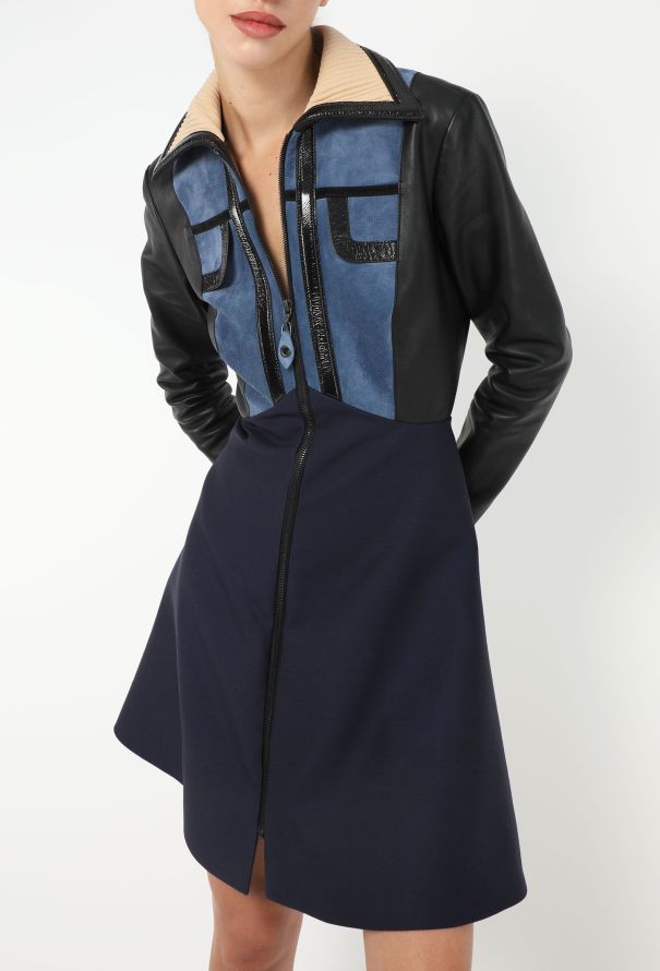 Louis Vuitton F/W 2014 Leather Trim Mod Dress - 4 Louis Vuitton F/W 2014 Leather Trim Mod Dress - 4