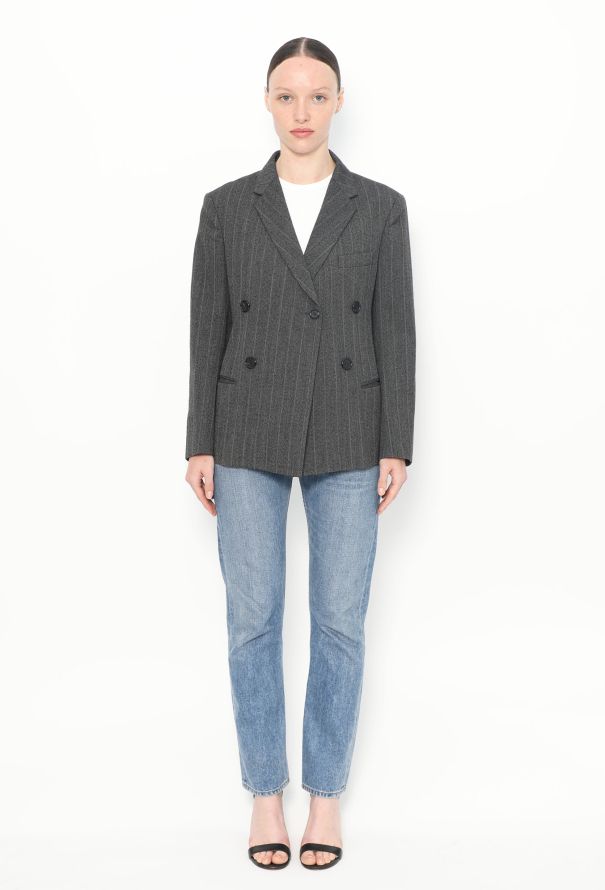 Céline Classic Pinstripe Herringbone Blazer - 3 Céline Classic Pinstripe Herringbone Blazer - 3