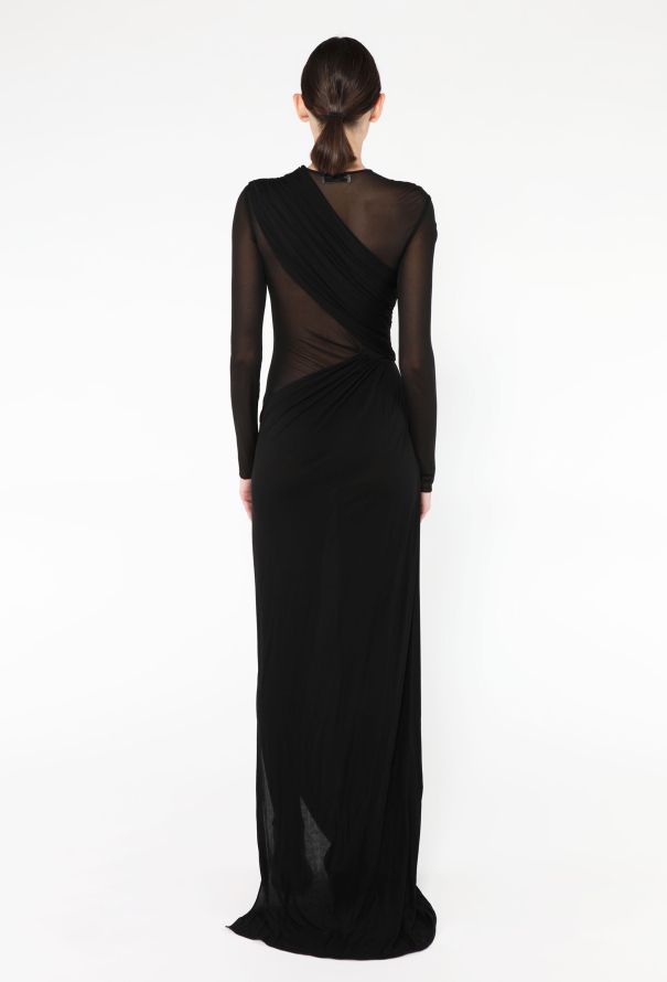 Saint Laurent F/W 2022 Draped Mesh Gown - 5