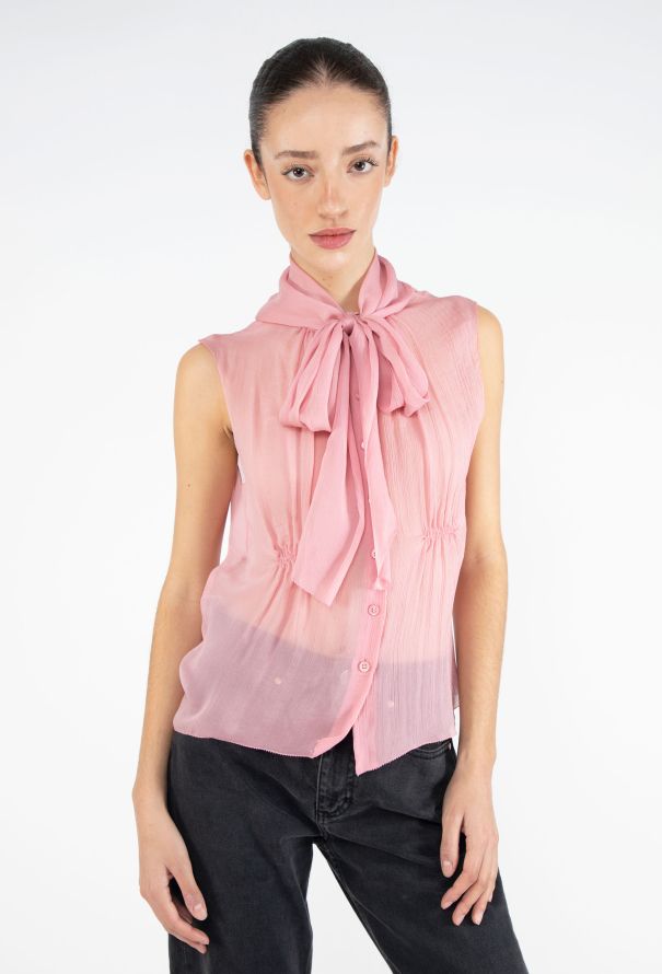 Prada Chiffon Lavallière Blouse - 1