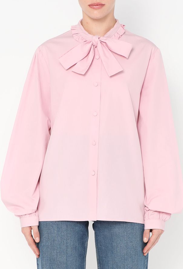 Gucci Resort 2019 Cotton Lavallière Blouse - 1