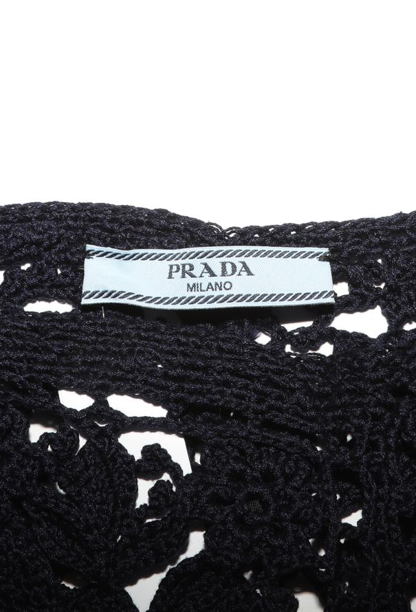Prada Navy Crochet Flared Pants - 5