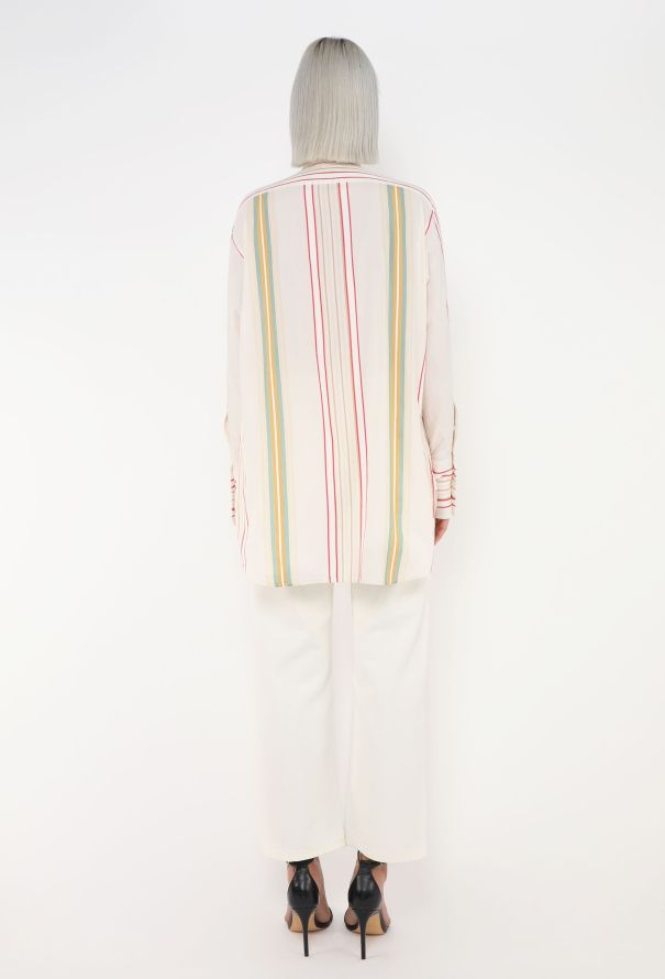Céline Striped Cotton Tunic Top - 4