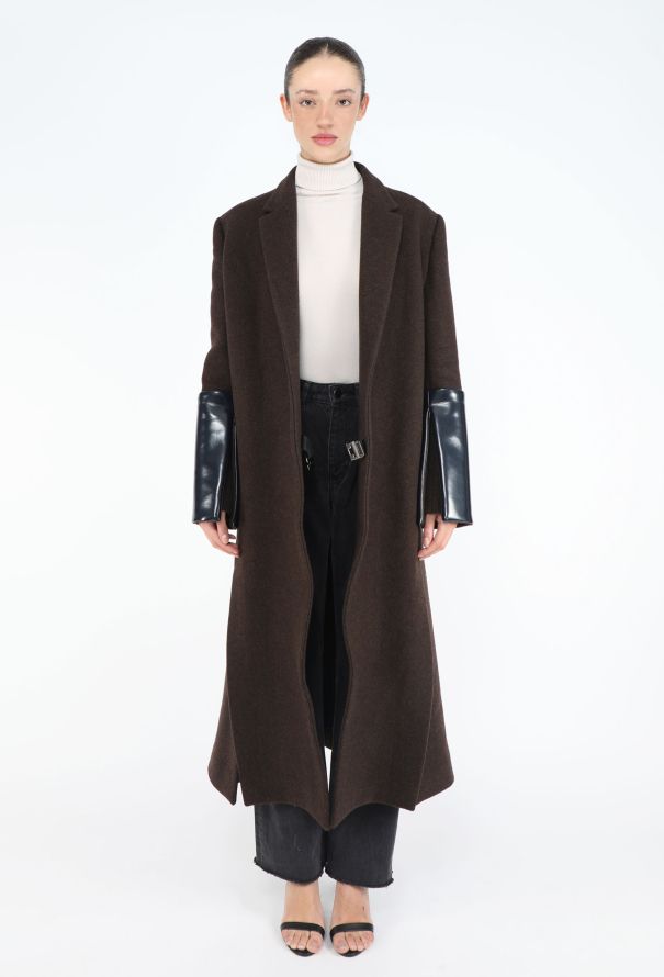 Céline F/W 2011 Leather Trim Riding Coat - 5