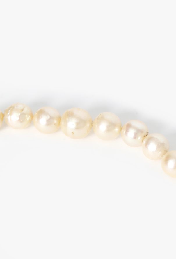 Vintage Fine Jewelry '50s Cultured Pearl Necklace with Diamond Clasp - 3