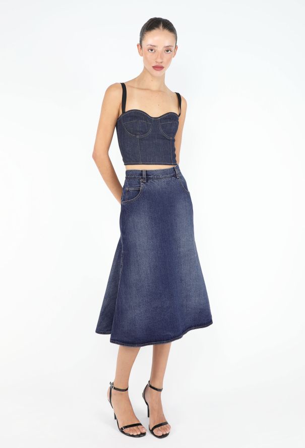 Dolce & Gabbana Denim Corset Bralette Top - 3