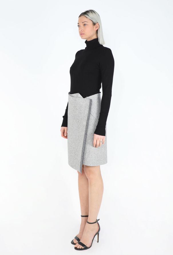 Céline Asymmetrical Felted Wrap Skirt - 3