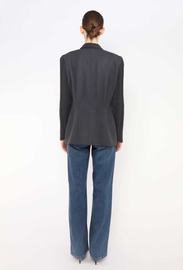 Thierry Mugler 1998 Cableknit Trim Hourglass Blazer - 6