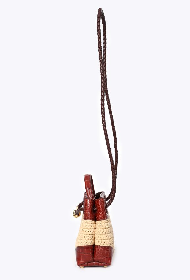 Bottega Veneta Mini Alligator & Raffia Andiamo Bag, 2026 - 7
