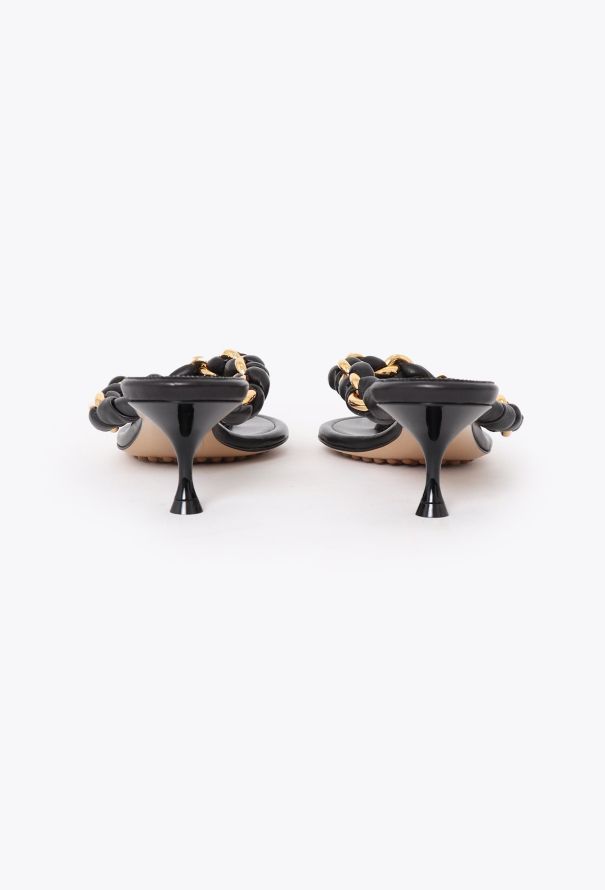 Bottega Veneta 2021 Braided Chainlink Kitten Sandals - 4