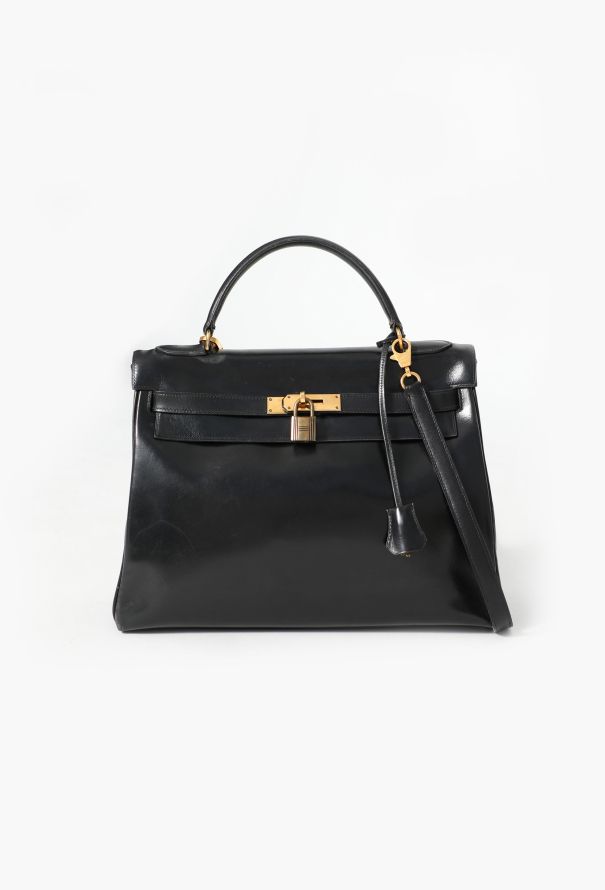 Hermès '70s Black Box Kelly Retourné 32 - 1