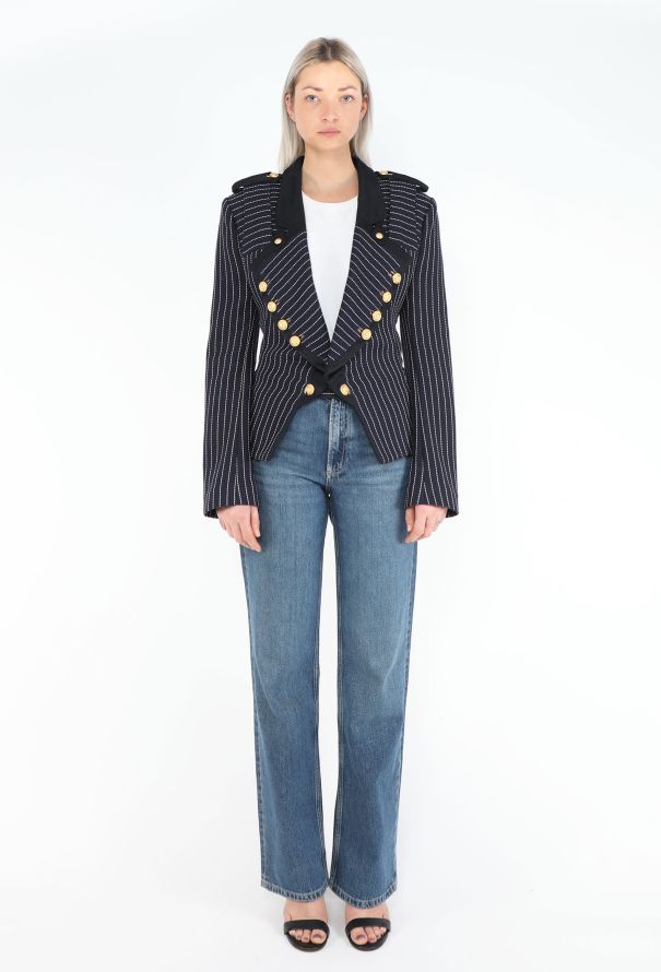 Balenciaga COLLECTOR S/S 2005 Pinstripe Nautical Jacket - 3