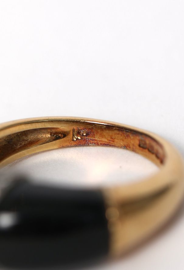 Vintage Fine Jewelry Collectible: '70s Kutchinsky 18K Gold, Onyx & Diamond Ring - 6