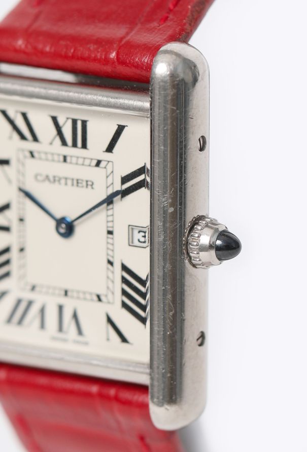 Cartier 18K White Gold Tank Louis GM Watch - 6