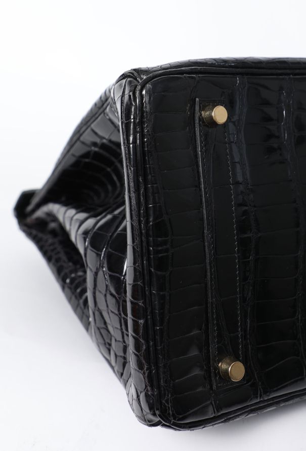 Hermès Exceptional Black Porosus Birkin 35 - 8 Hermès Exceptional Black Porosus Birkin 35 - 8