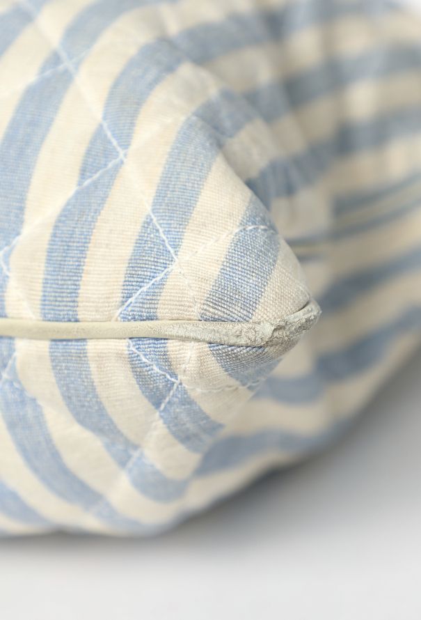 Chanel Vintage Quilted Striped Canvas Tote Bag - 8