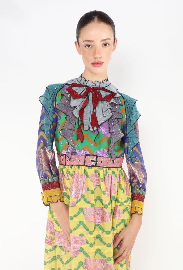 Gucci COLLECTOR S/S 2016 Trompe L'œil Brocade Gown - 5