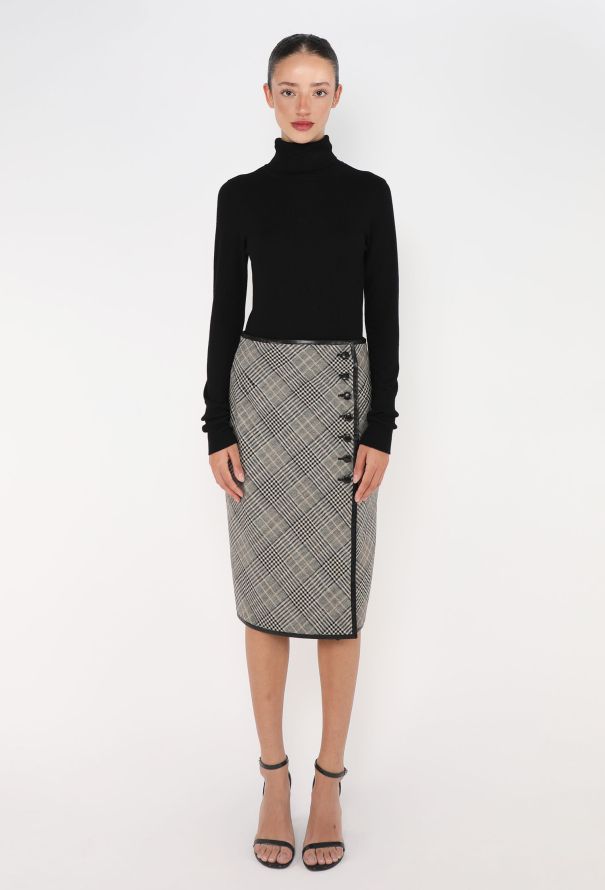 Saint Laurent F/W 2020 Plaid Wrap Skirt - 1
