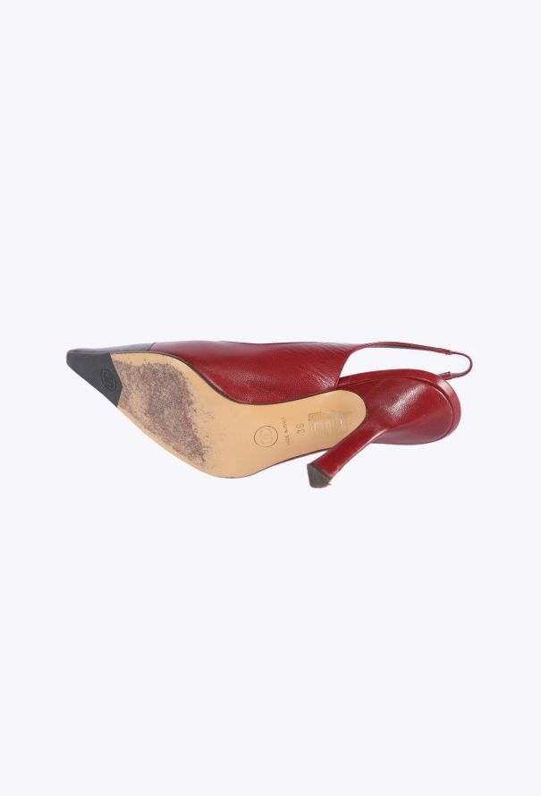 Chanel Floral Leather Slingback Heels, 2001 - 5