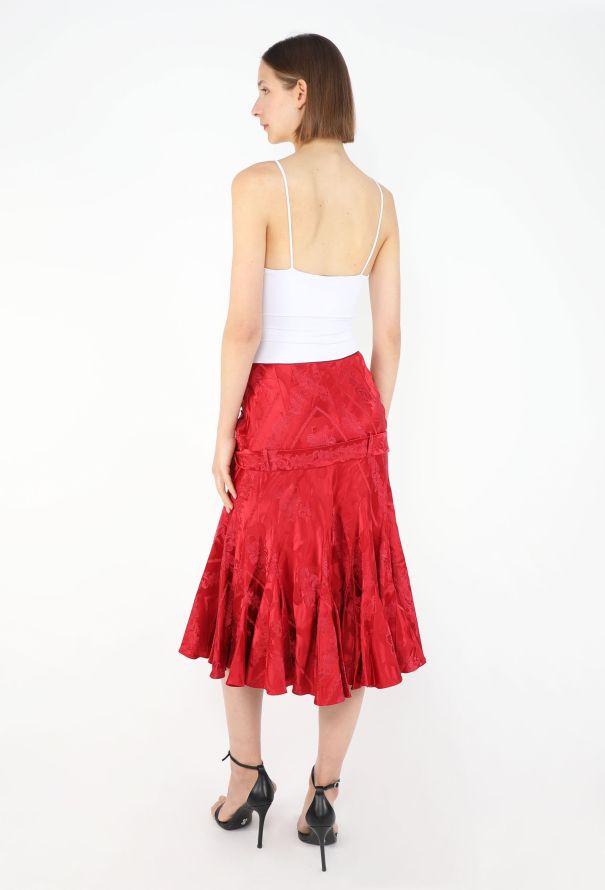 John Galliano 2002 Drop-Waist Jacquard Skirt - 6