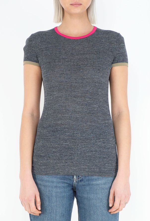 Chanel Ribbed 'CC' Jersey T-Shirt - 1
