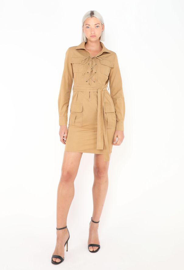 Saint Laurent Belted Gabardine Safari Dress - 3
