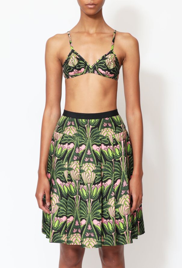 Prada 2003 Tropical Intarsia Silk Skirt Set - 3 Prada 2003 Tropical Intarsia Silk Skirt Set - 3