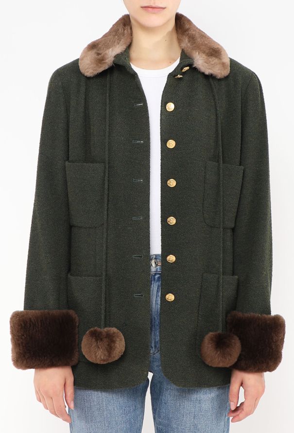 Chanel Late '80s Fur Trim Chevron Ensemble - 7