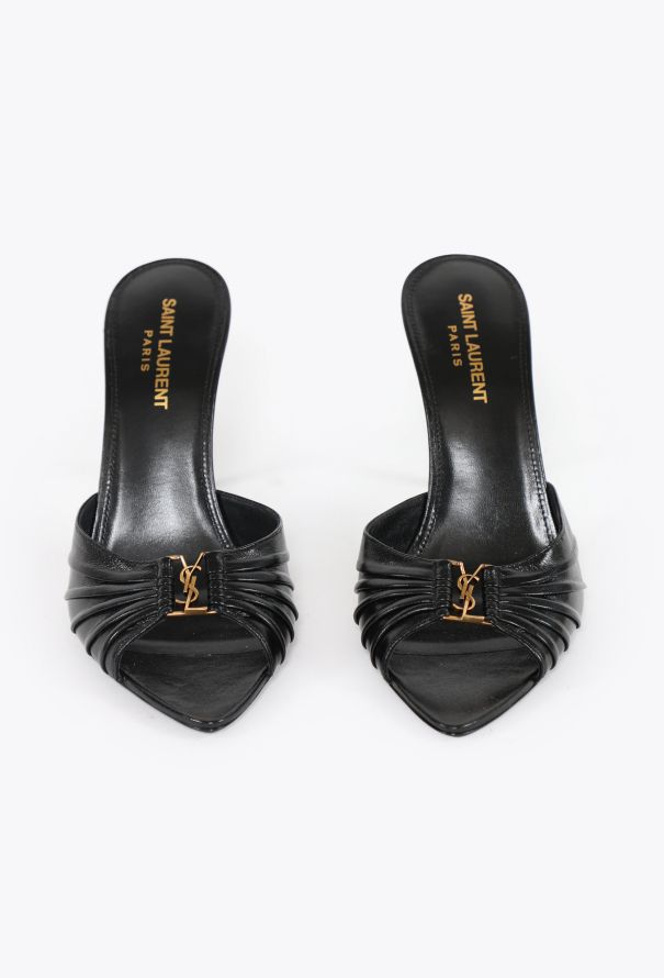 Saint Laurent 2025 Babylone Ruched Leather Mules - 2