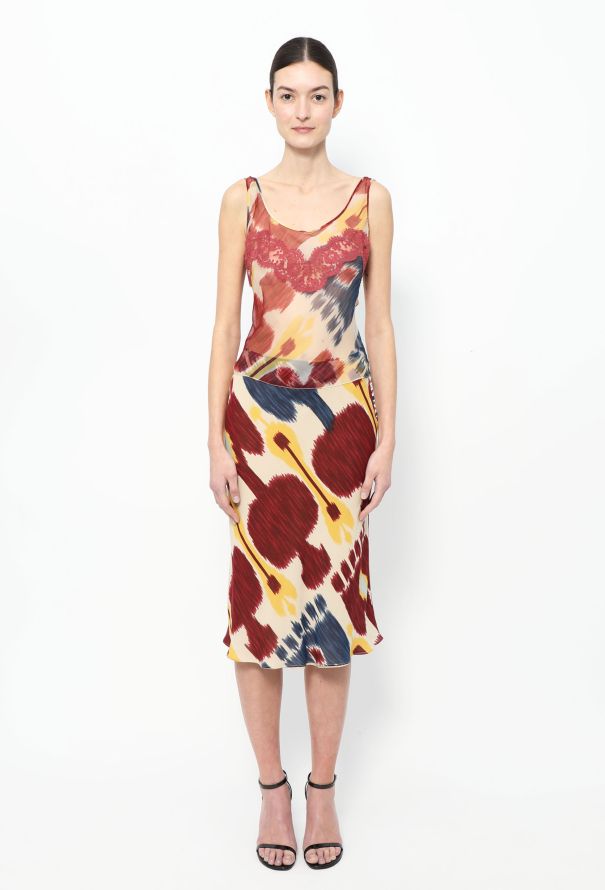 Christian Dior F/W 2001 Ikat Chiffon Ensemble - 1