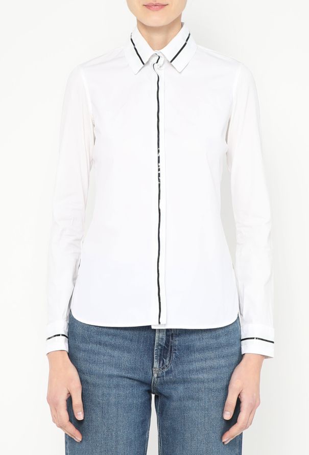 Balenciaga S/S 2007 Patent Trim Cotton Shirt - 1