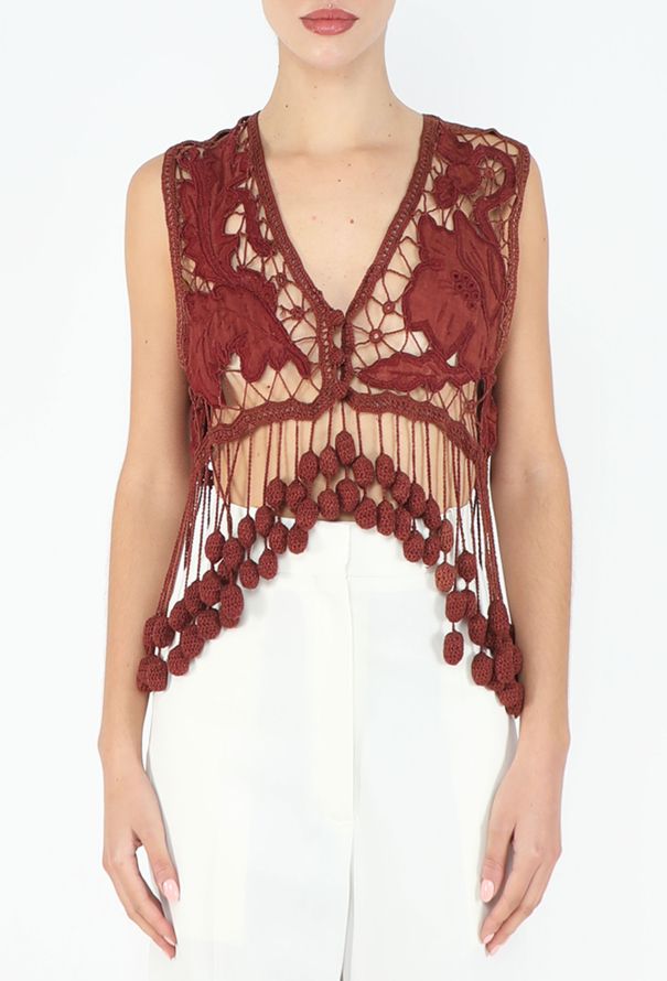 Romeo Gigli S/S 1990 Fringe Crochet Top - 3