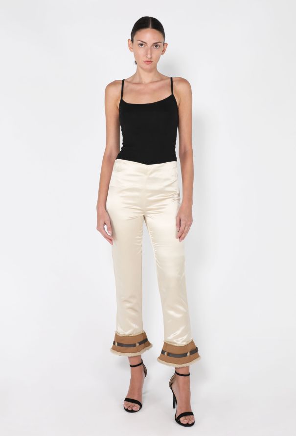 Miu Miu Shearling-Trimmed Satin Trousers, F/W 1999 - 1