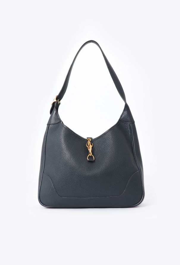 Hermès '90s Navy Vaches Ardennes Trim Bag - 1